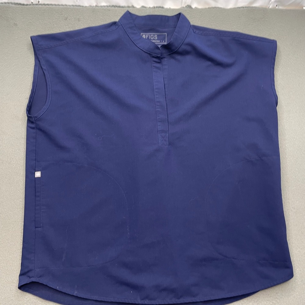 Figs Women Scrub Top Rafaela Navy Blue Large Oversized Medical Workwear